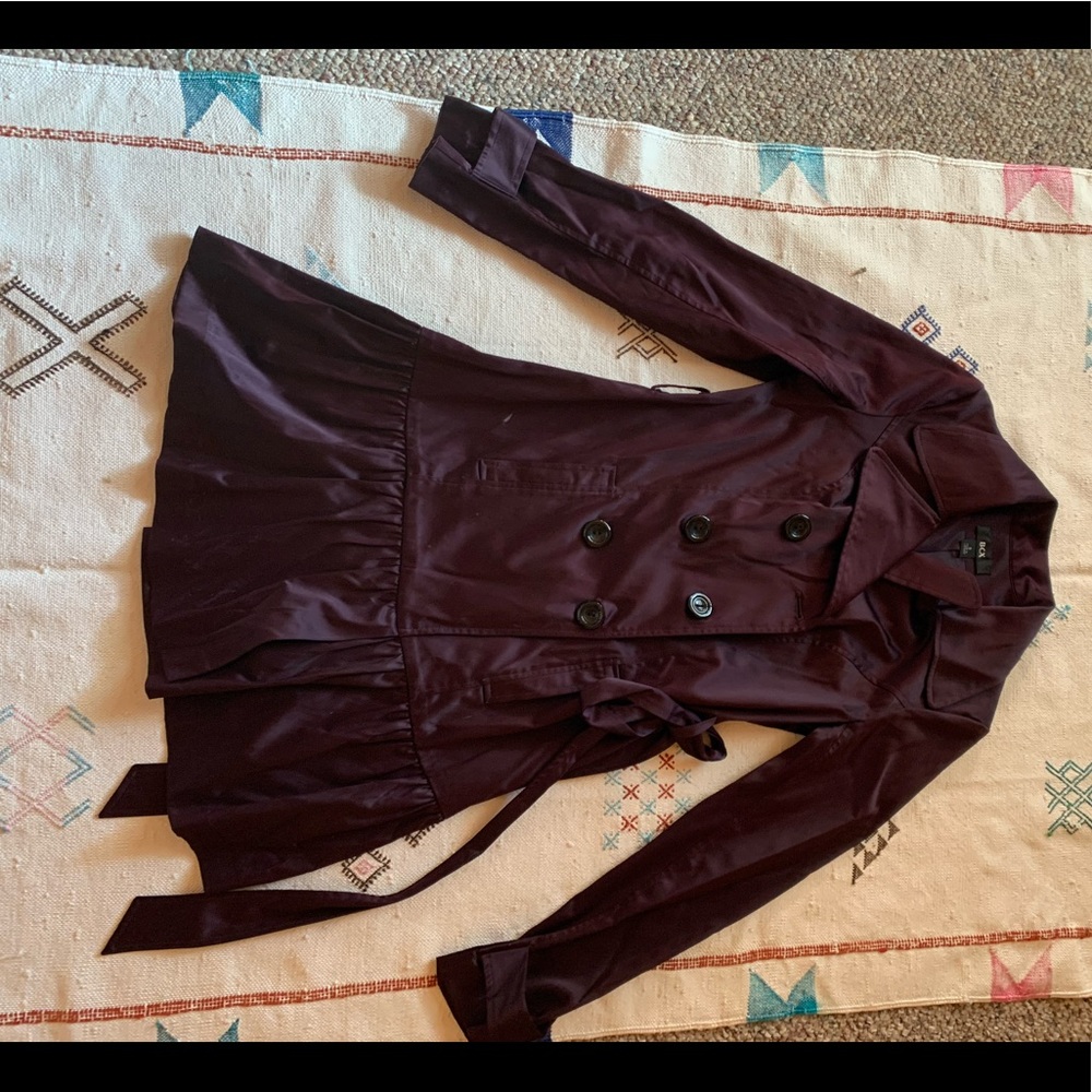 Purple satin trenchcoat